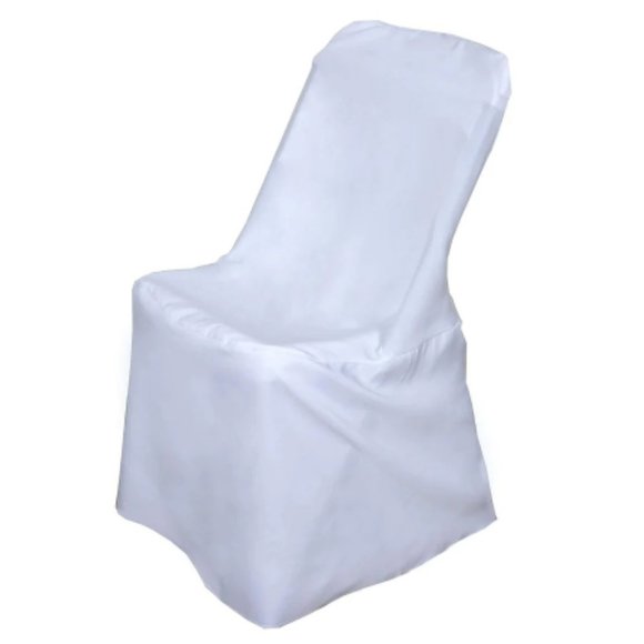 White Polyester Lifetime Folding Chair Covers, Durable Reusable